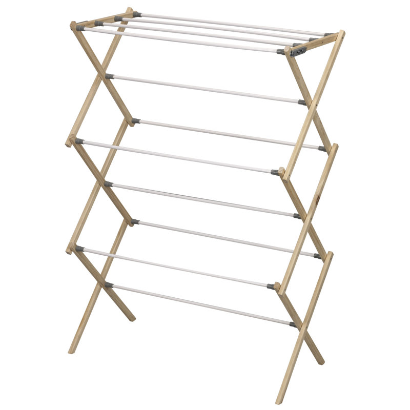 Household Essentials Pine Wood XFrame FreeStanding Drying Rack